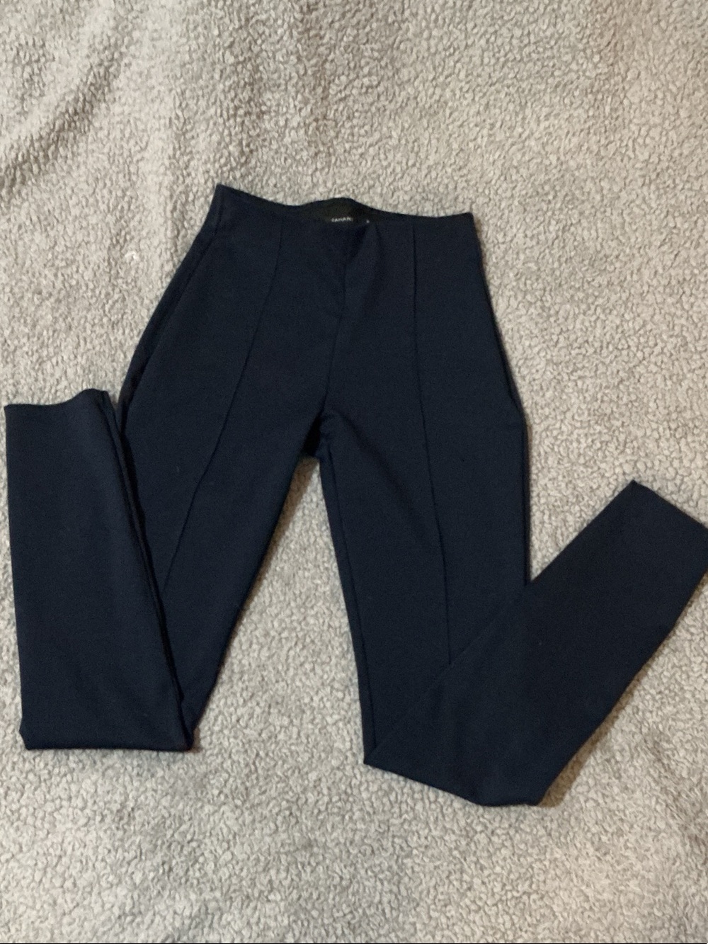 Tahari Navy Slim Ponte Jumpsuit